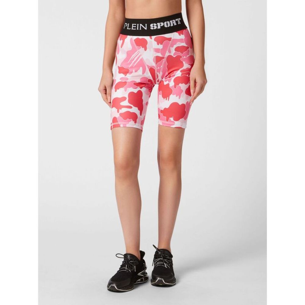 Plein Sport Women High-Waisted Camouflage Print Cycling Shorts Plein Sport